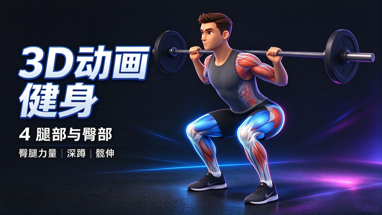 3D动画健身-4腿部与臀部