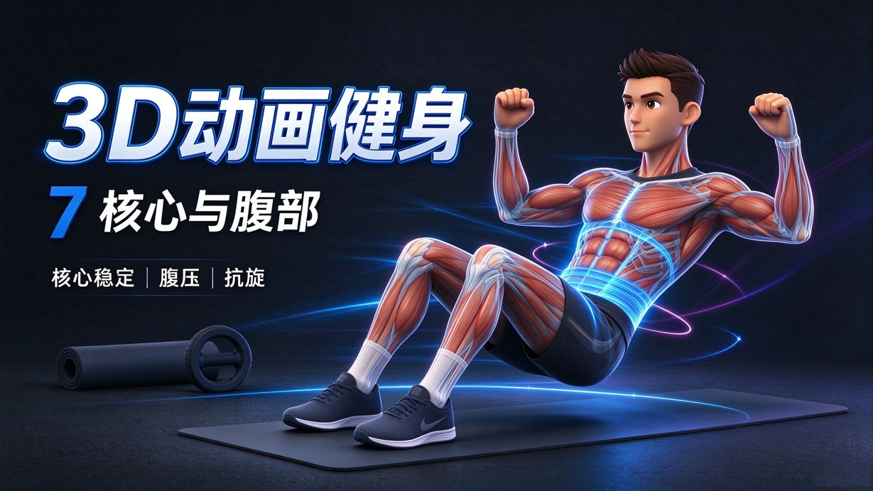 3D动画健身-7核心与腹部