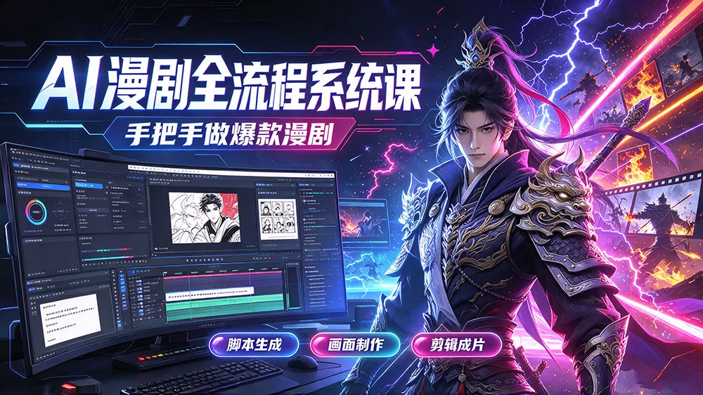 AI 漫剧全流程系统课，手把手做爆款漫剧