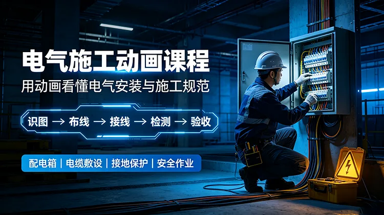 电气施工动画课程——用动画看懂电气安装和施工规范