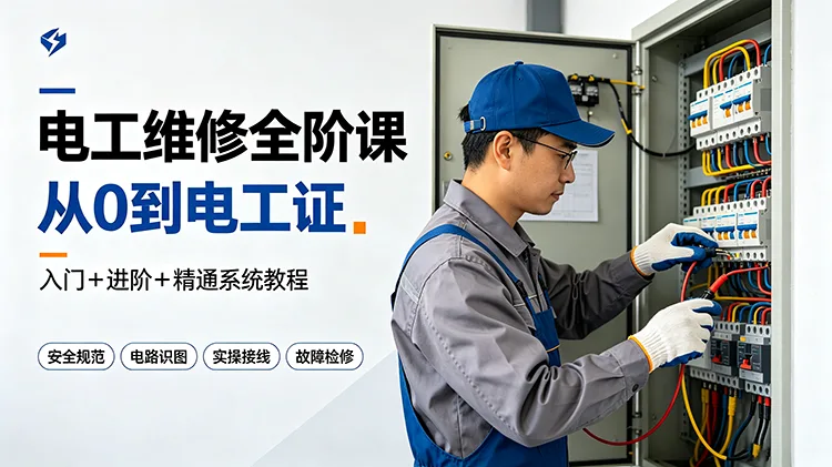 电工维修全阶课｜从 0 到电工证（入门 + 进阶 + 精通系统教程）