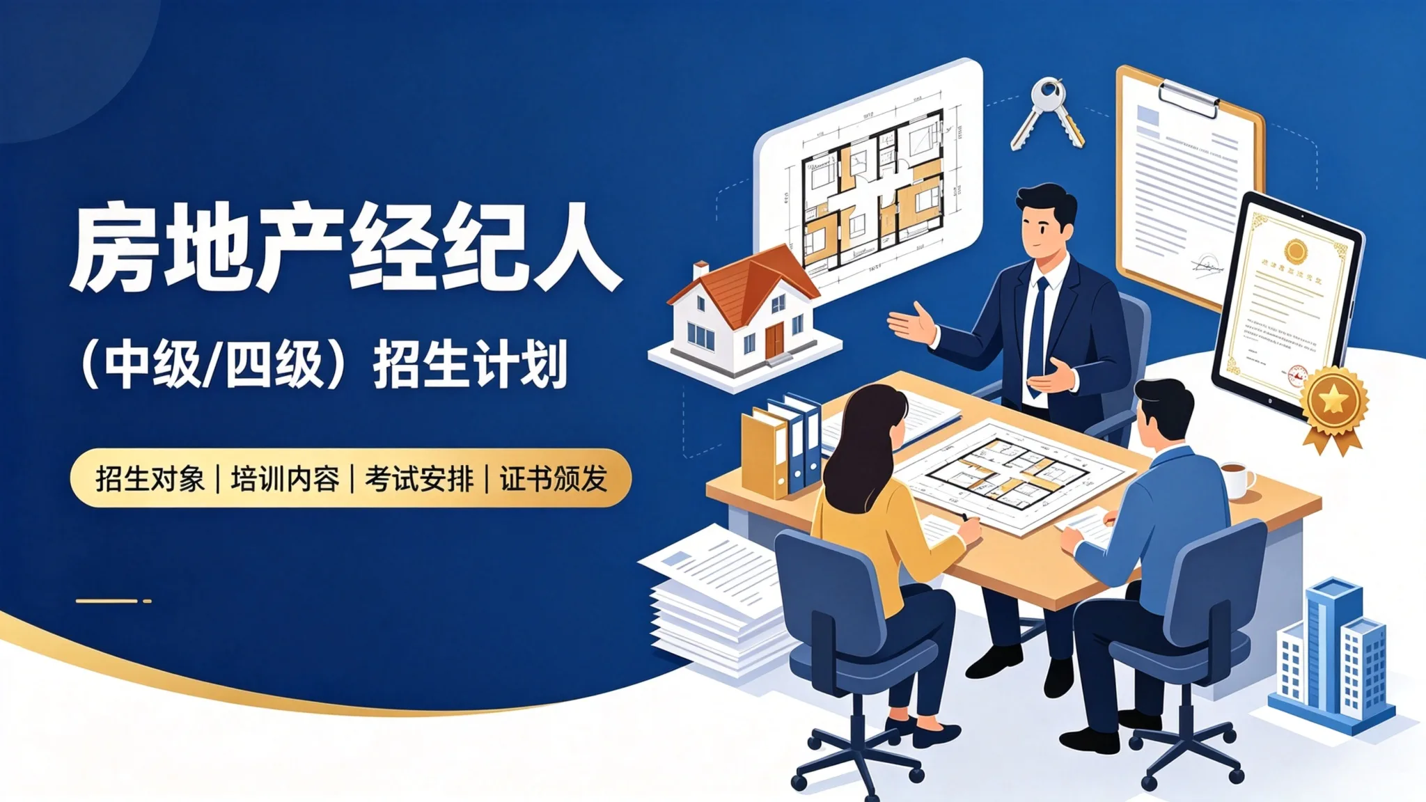 房地产经纪人招生计划(中级/四级)