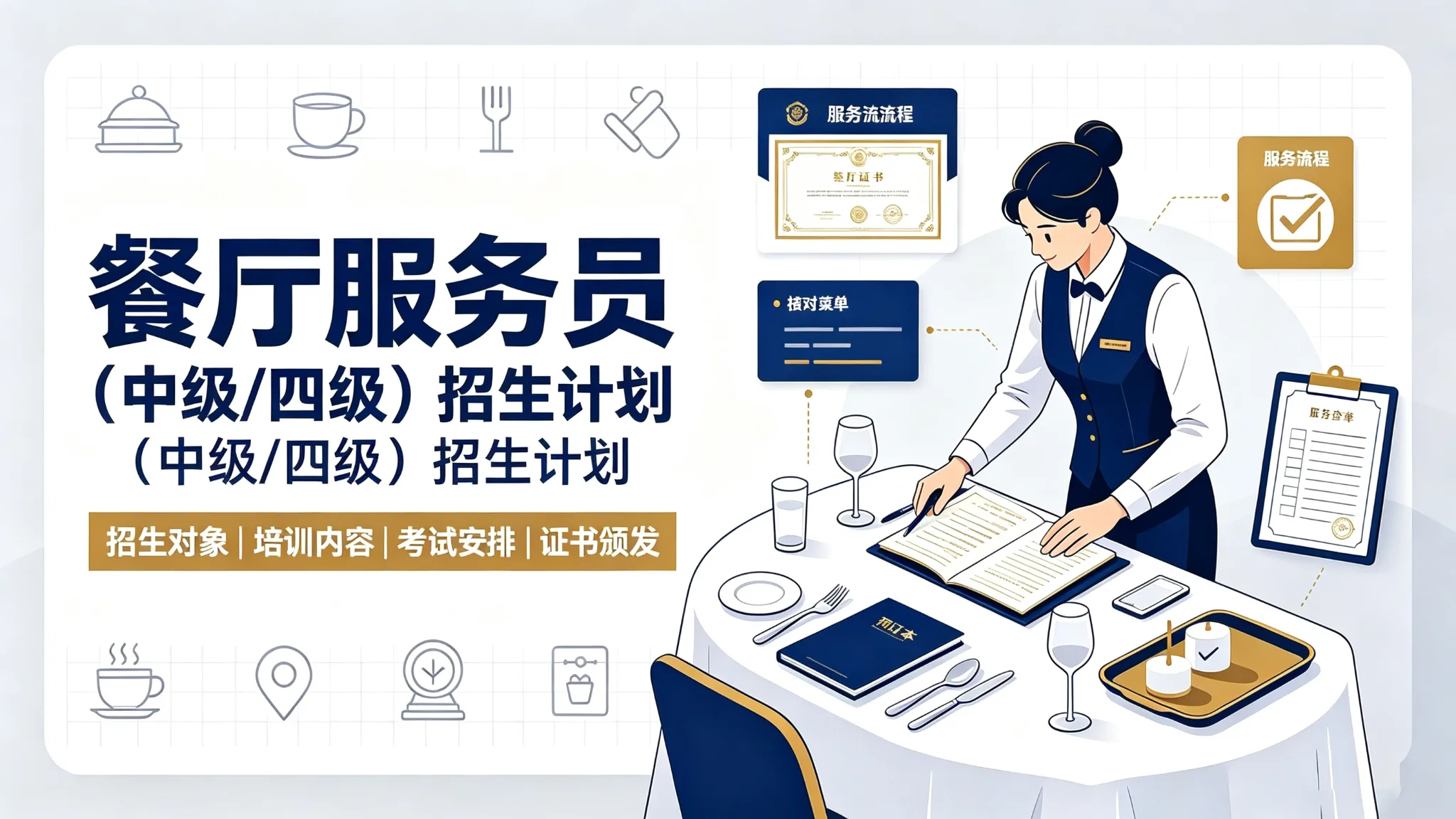 餐厅服务员招生计划(中级/四级)