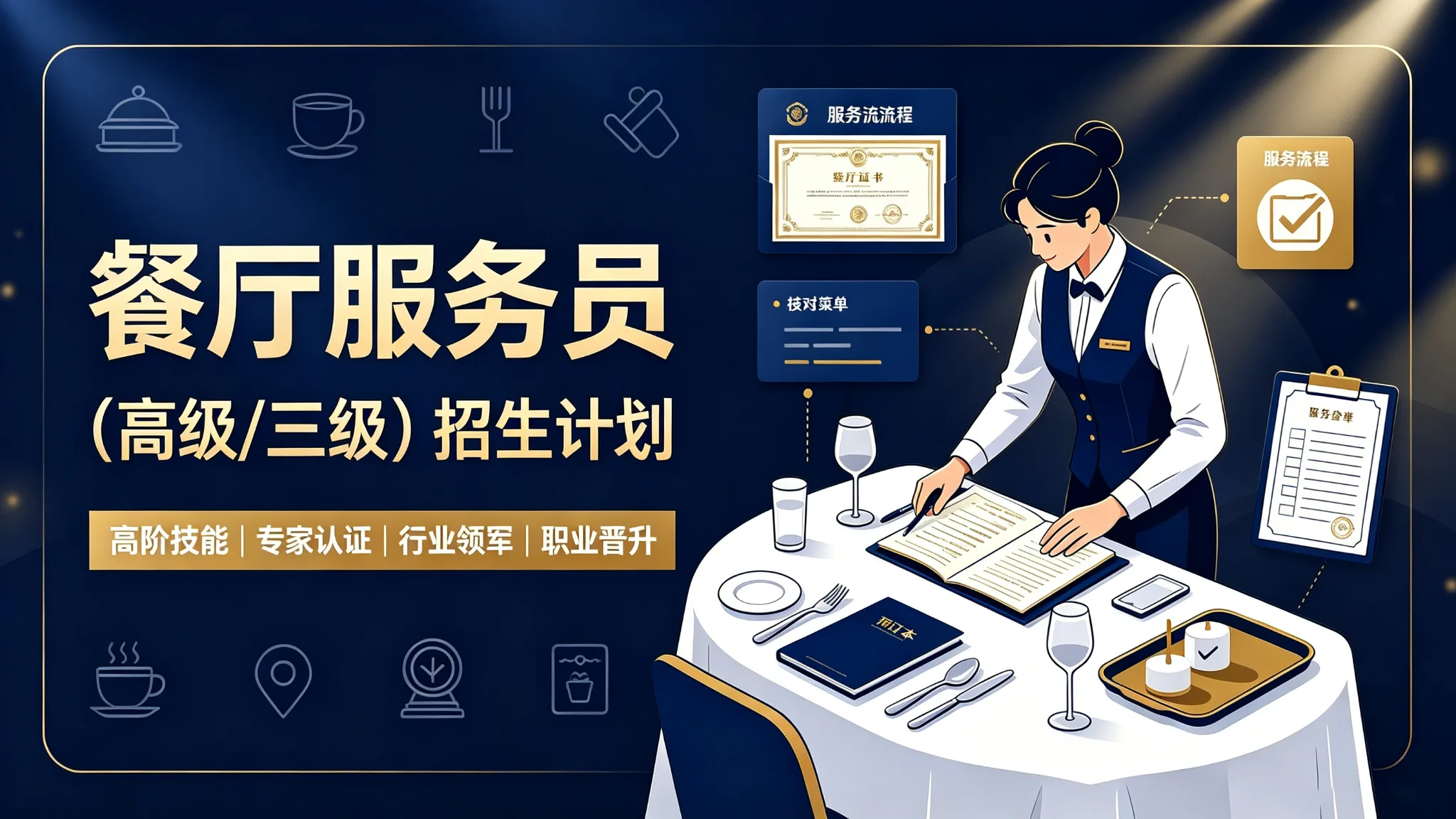 餐厅服务员招生计划(高级/三级)