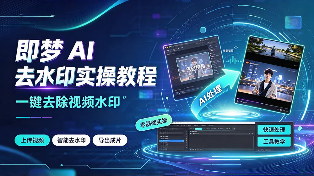 即梦 AI 去水印实操教程｜一键去除视频水印